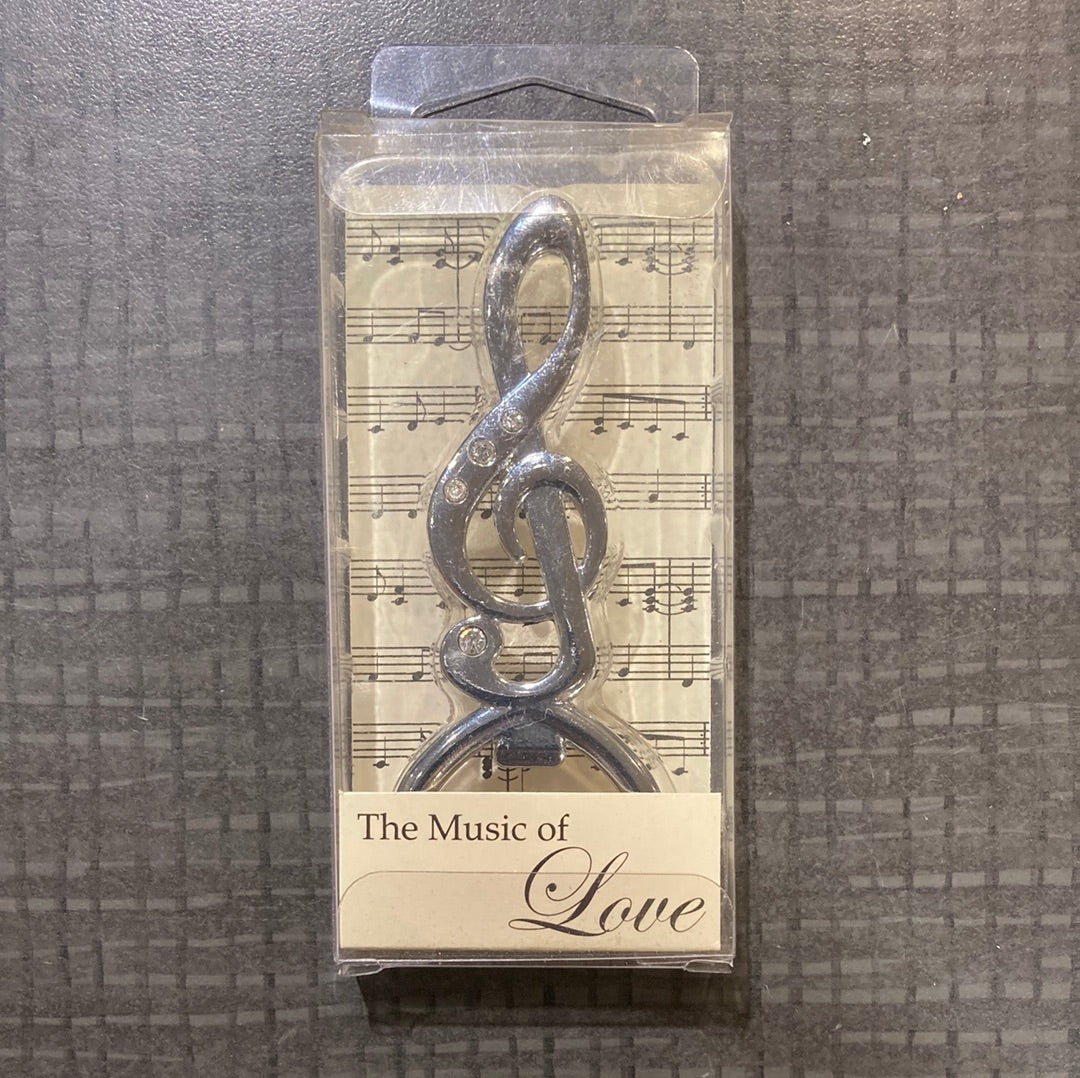 Bottle Opener, Treble Clef with Crystals, Gift-boxed