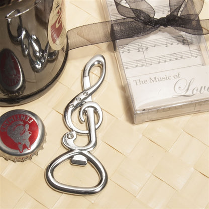 Bottle Opener, Treble Clef with Crystals, Gift-boxed