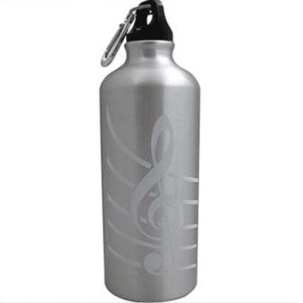 Sports Bottle, Aluminum - Treble Clef