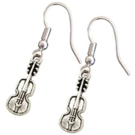 Earrings, Silver Violin / Viola- Small