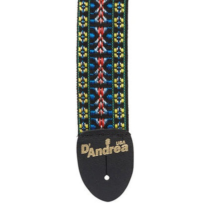 Guitar Strap, Woven Red, Yellow and Blue by D'Andrea USA