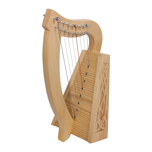 8-String Lily Harp, Roosebeck - Knotwork Carvings, Lacewood