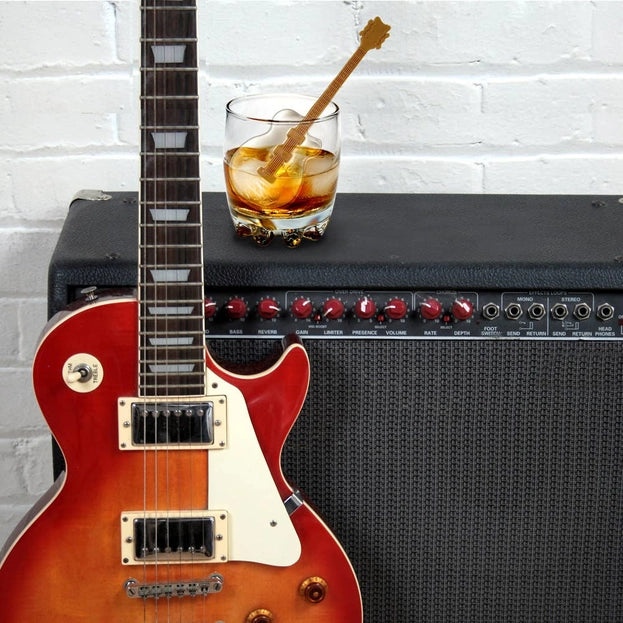 Ice Cube Tray, Cool Jazz Guitar-Shaped Drink Stirrers