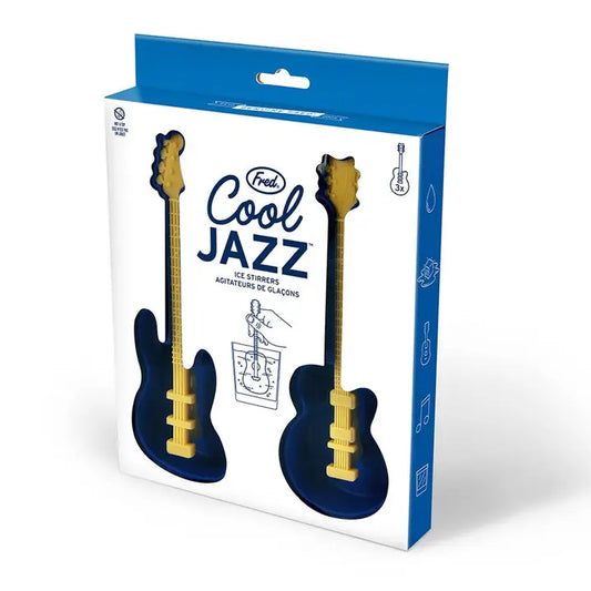 Ice Cube Tray, Cool Jazz Guitar-Shaped Drink Stirrers