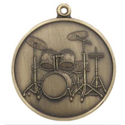 Keychain, Drum Set, Antique Brass