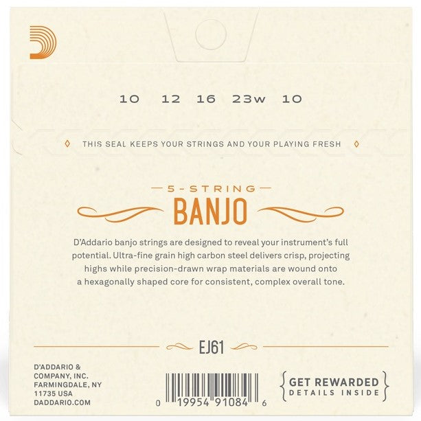 Banjo Strings, 5-String, D'Addario EJ61