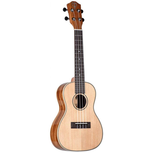 Teton TC160ZWG Ukulele, Solid Spruce Top/Zebrawood Back - Concert