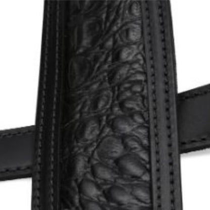 Guitar Strap, LM Framed Leather - Alligator, Black