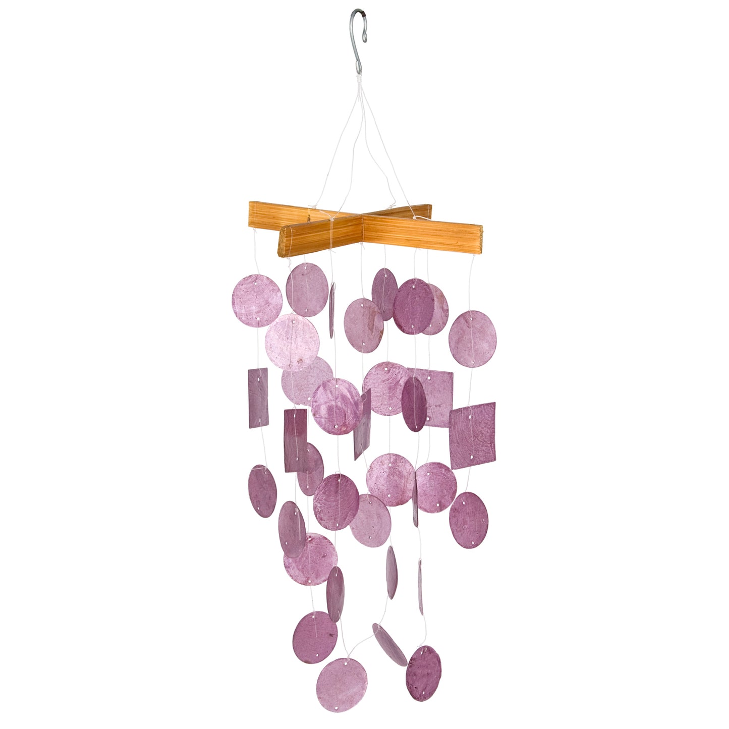 Mini Capiz Wind Chime, Raspberry