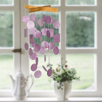 Mini Capiz Wind Chime, Raspberry