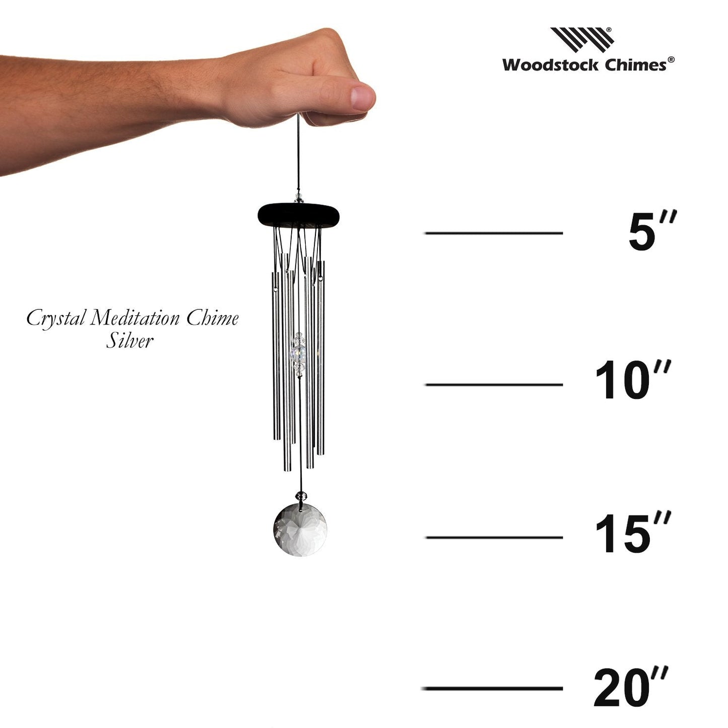 Crystal Meditation Chime - Silver - by Woodstock Chimes