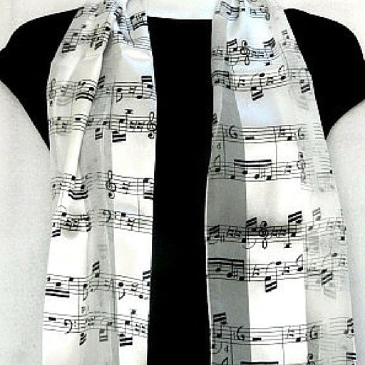 Sheet Music Scarf, White