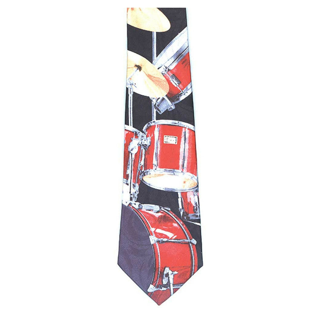 Neck Tie, Drumset - Red