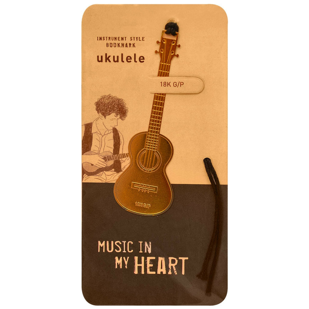 Metallic Gold Bookmark, Ukulele