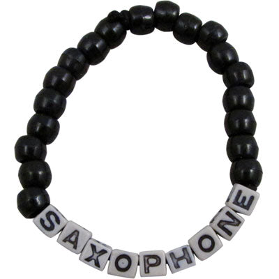 Alphabet Letter Bead Bracelet, Saxophone