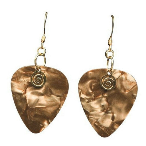 Guitar Pick Earrings, Golden Brown