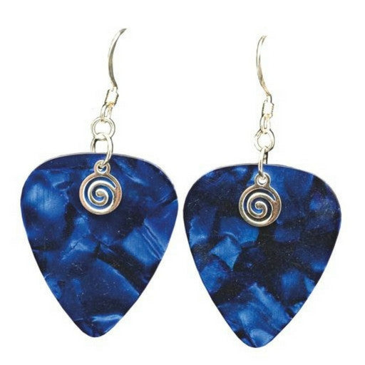 Guitar Pick Earrings, Sapphire Blue