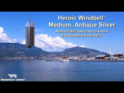 Heroic Windbell - Medium, Antique Silver - by Woodstock Chimes