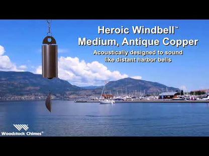 Heroic Windbell - Medium, Antique Copper - by Woodstock Chimes