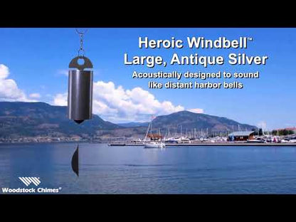 Heroic Windbell - Large, Antique Silver - by Woodstock Chimes