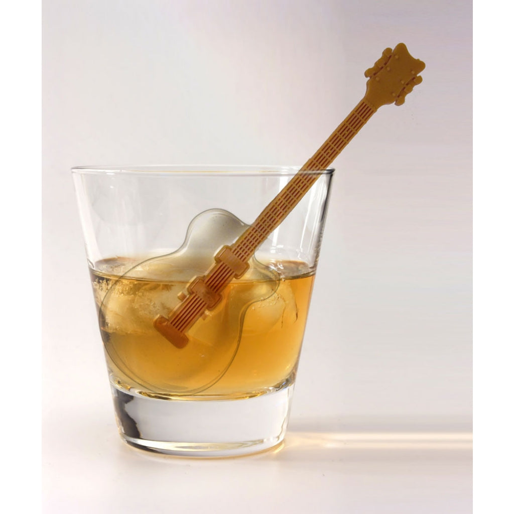 Ice Cube Tray, Cool Jazz Guitar-Shaped Drink Stirrers