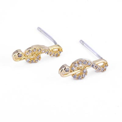 Lauren-Spencer Earrings, Music Treble Clef , Gold