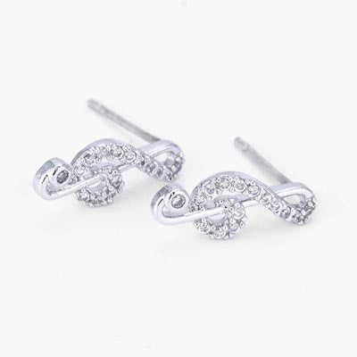 Lauren-Spencer Earrings, Music Treble Clef , Silver