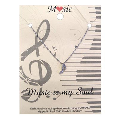 Lauren-Spencer Necklace, Music Note, Silver