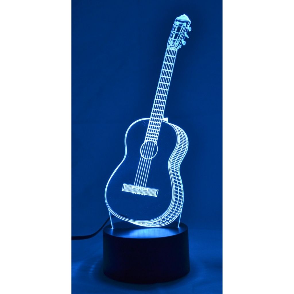 3-D Illusion Color-Changing Lamp, Guitar - Classical