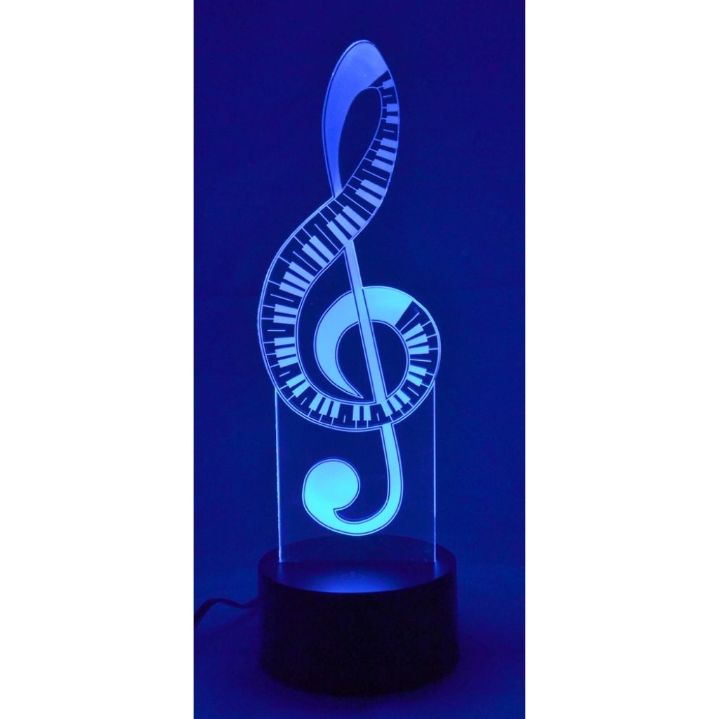 3-D Illusion Color-Changing Lamp, Treble Clef