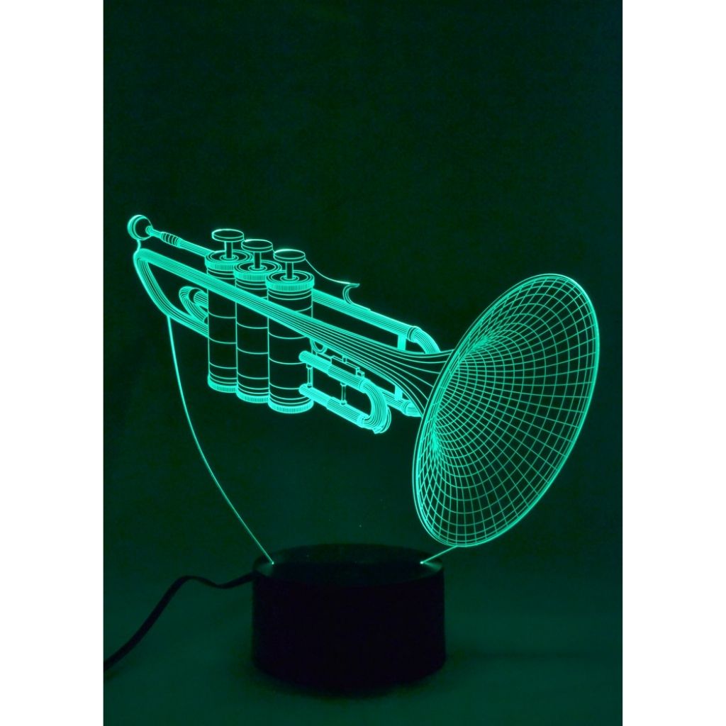 3-D Illusion Color-Changing Lamp, Trumpet