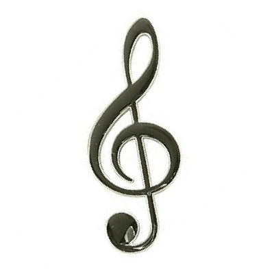 3-D Magnet, Treble Clef, Silver