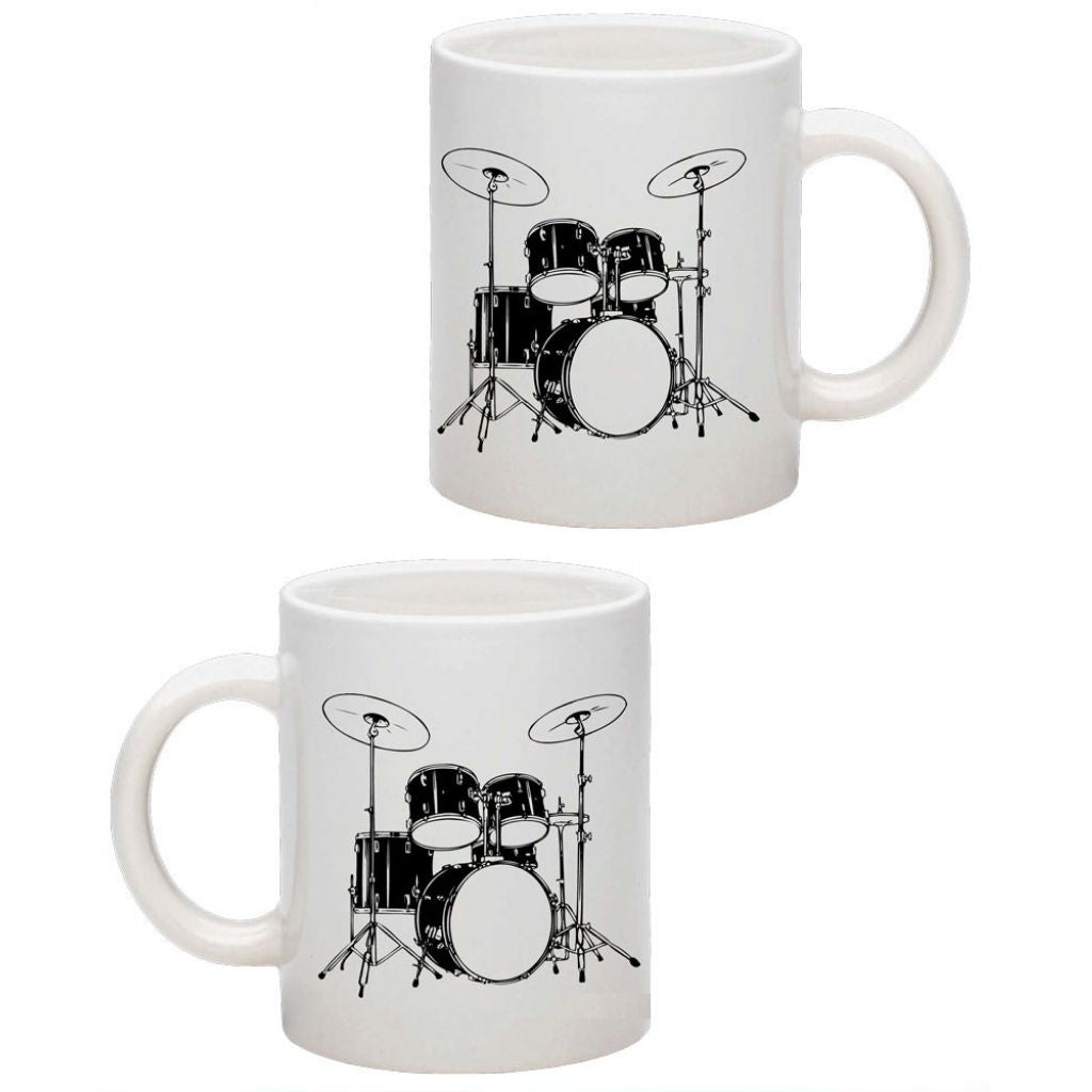 Mug, White - Drum Set