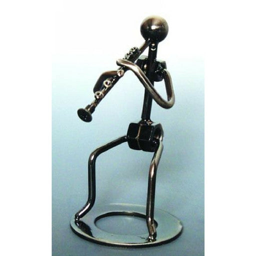 Metal Musician Sculpture, Clarinet Player