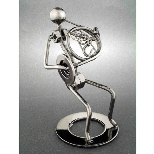 Metal Musician Sculpture, French Horn Player