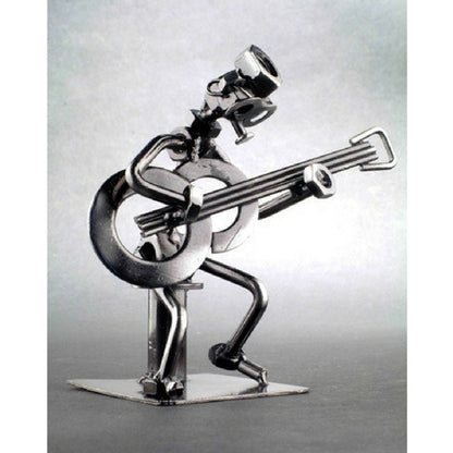 Metal Musician Sculpture, Guitarist Sitting