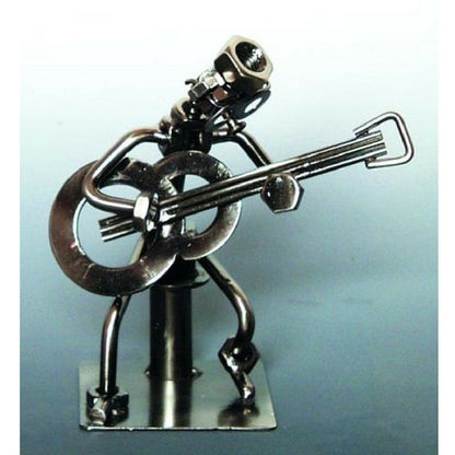 Metal Musician Sculpture, Guitarist Sitting