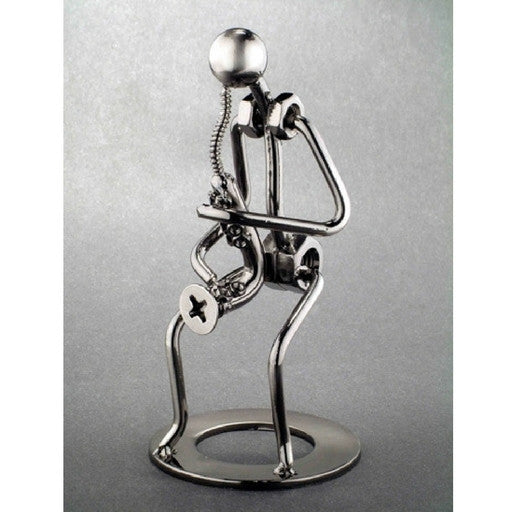 Metal Musician Sculpture, Saxophone Player