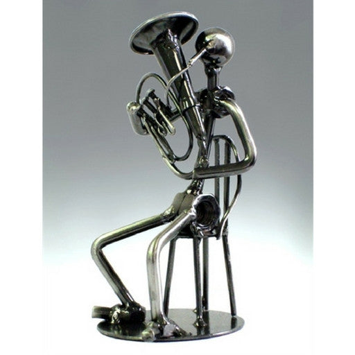 Metal Musician Sculpture, Tuba Player