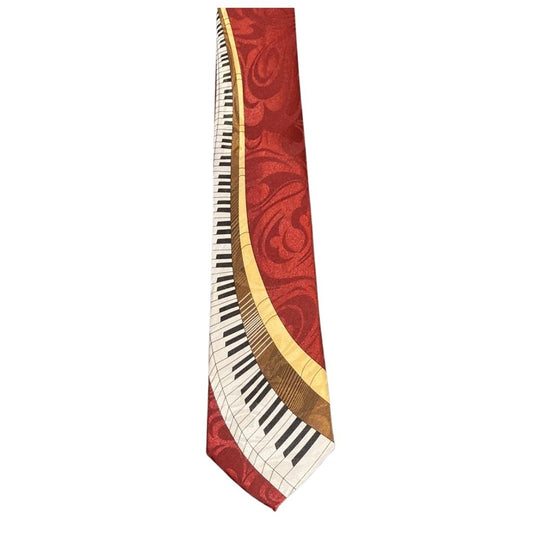 Neck Tie, Winding Keyboard, Maroon