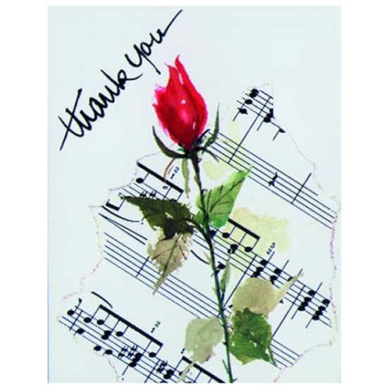 Notecards, Thank You Rose on Sheet Music