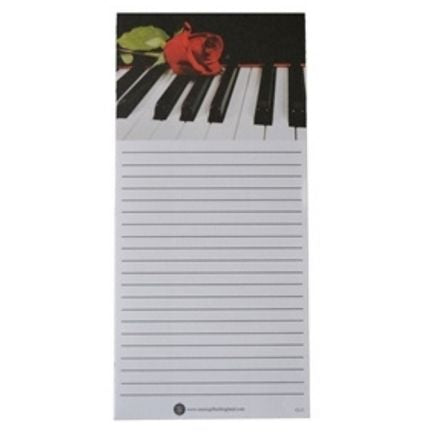 Notepad, Piano Keyboard and Rose