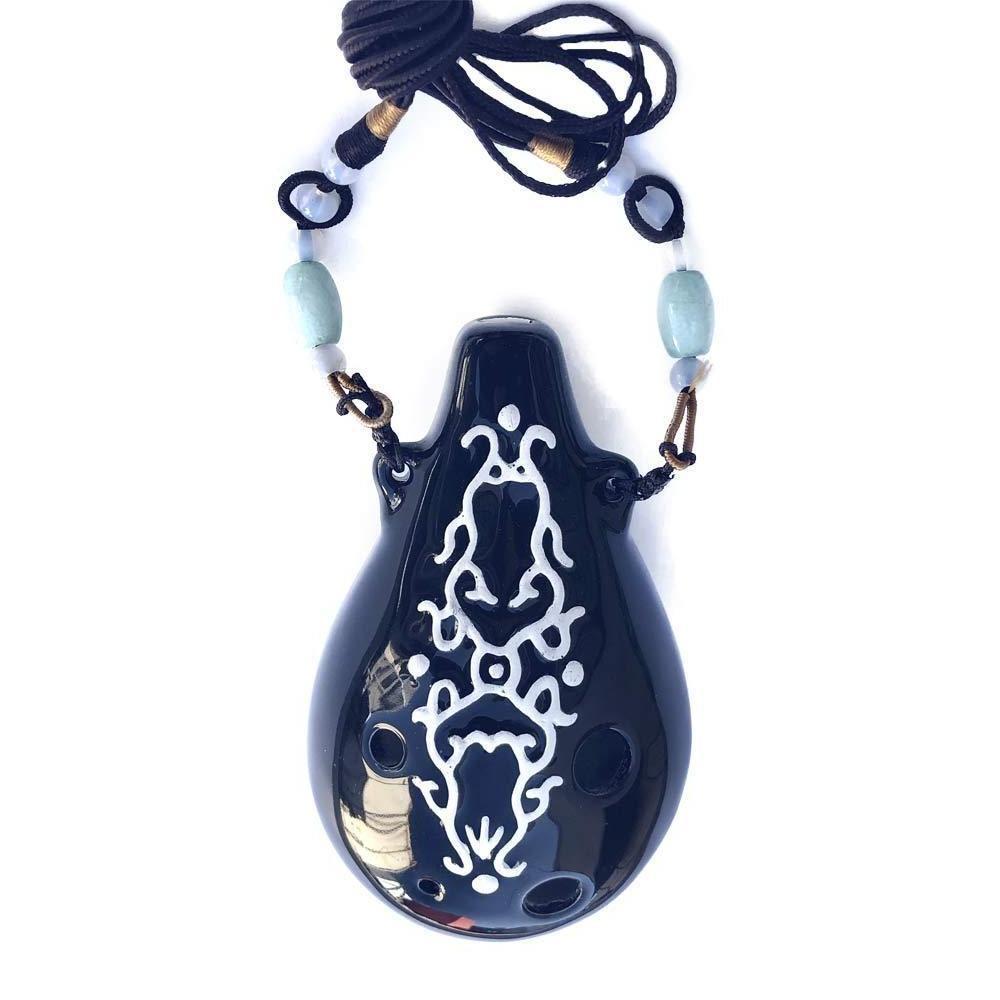 Alto C Ocarina, Scarab Design, Midnight Black