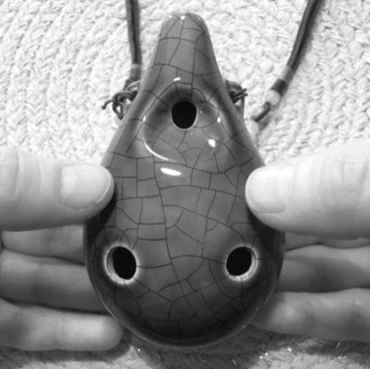 Alto C Ocarina, Scarab Design, Midnight Black