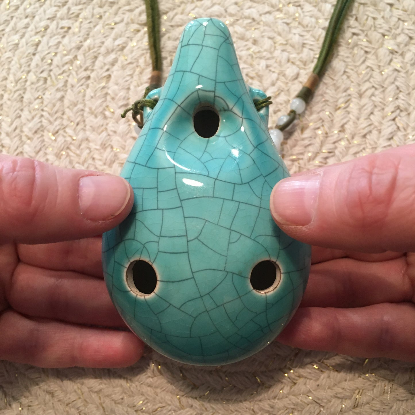 Alto C Ocarina, Scarab Design, Jade