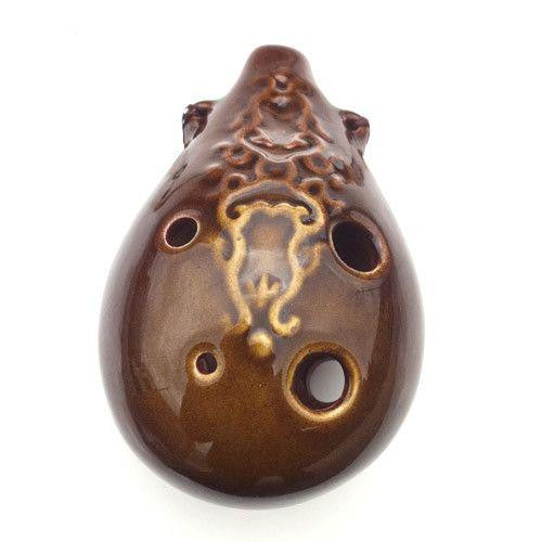 Alto C Ocarina, Scarab Design, Java Brown