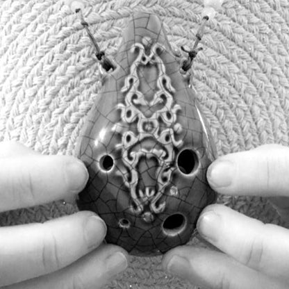 Alto C Ocarina, Scarab Design, Midnight Black