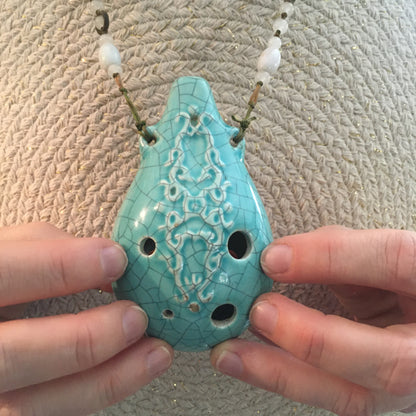 Alto C Ocarina, Scarab Design, Jade