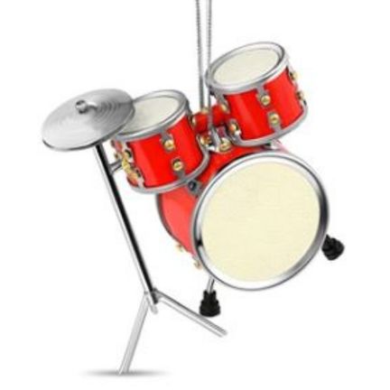 Drum Set Christmas Ornament, Red