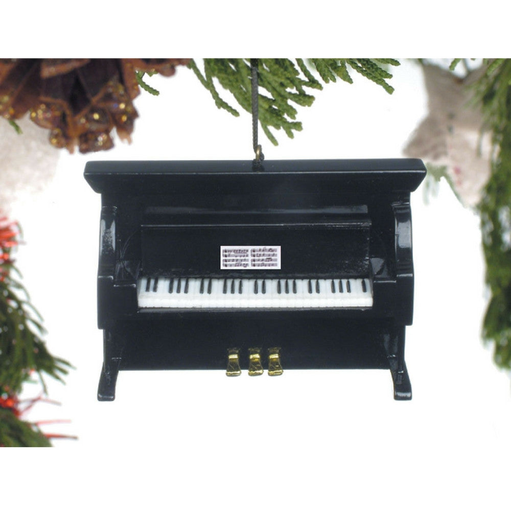 Upright Piano Christmas Ornament, Black